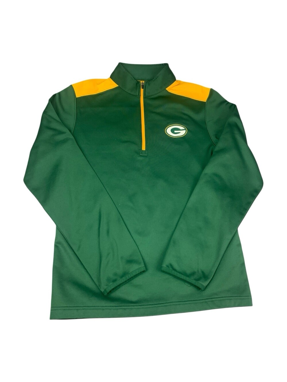 Green Bay Packers 1/4 Zip Pullover Top, Green, NFL Team Apparel Men’s Size Small